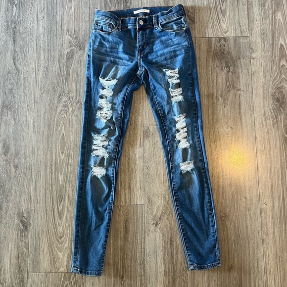 PacSun Ripped Blue Skinny Jeans - Picture 1 of 9